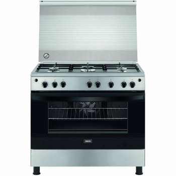 ZANUSSI STEEL PLUS FREESTANDING GAS COOKER 90 * 60 CM 5 BURNERS WITH FAN SAFETY ZCG922A6XA