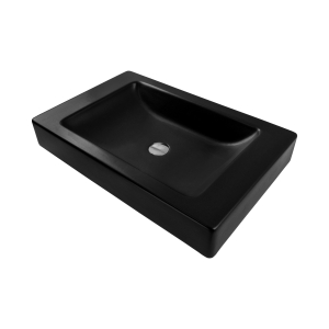 Sarreguemines basin above   horizontal surface   70 cm glossy black retangola